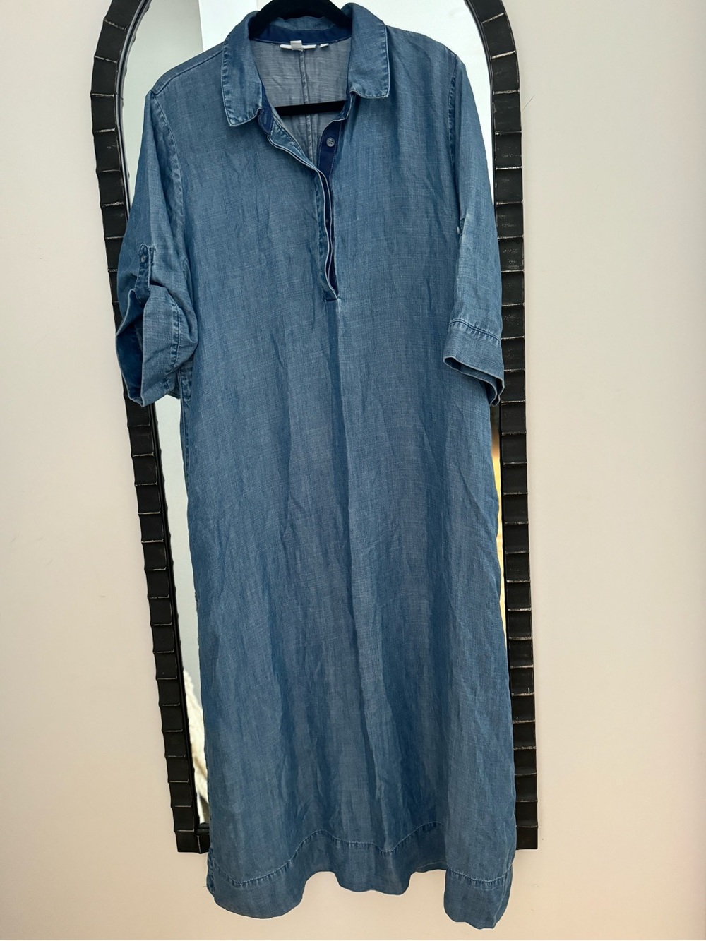 Chico's Denim-Style Button Down Shirt Dress in Blue / Size 3P / NWT